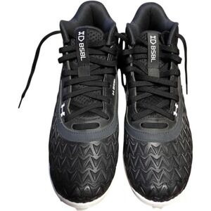 Under Armour Leadoff Mid RM Jr Baseball Cleats Black White 3027454-001 Size 5.5Y